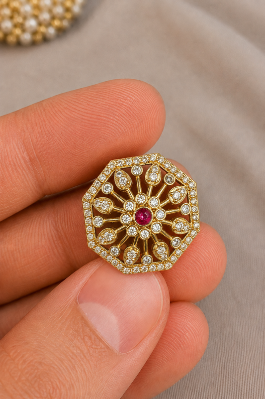Imperial Radiance Crystal Bandhgala Button Set