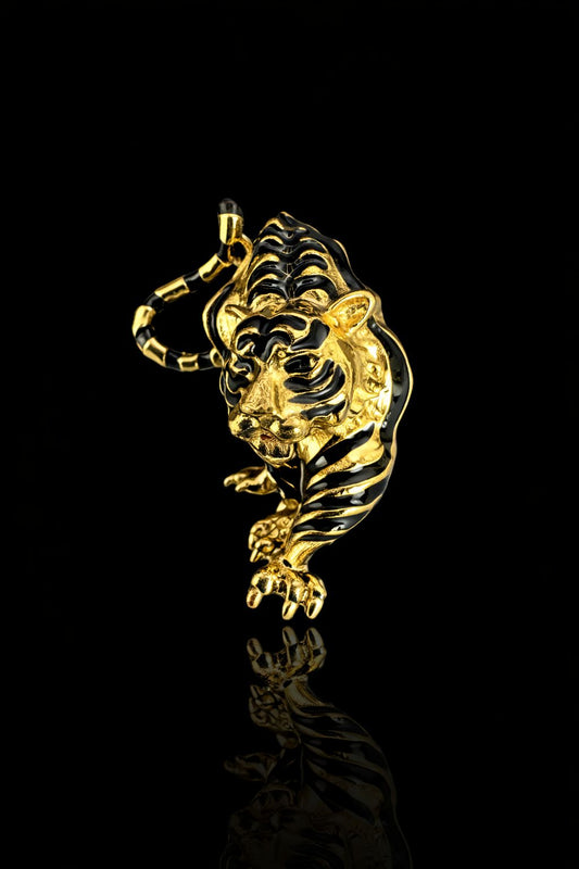 Roaring Tiger Grip Brooch