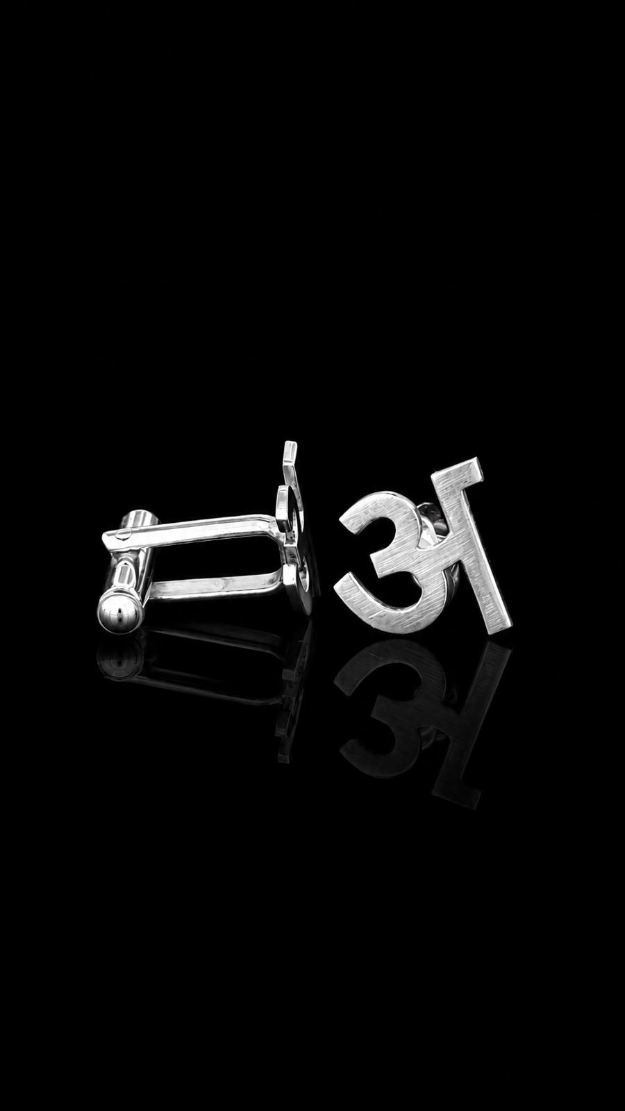 Rajputana Initial "अ" Silver Cufflinks