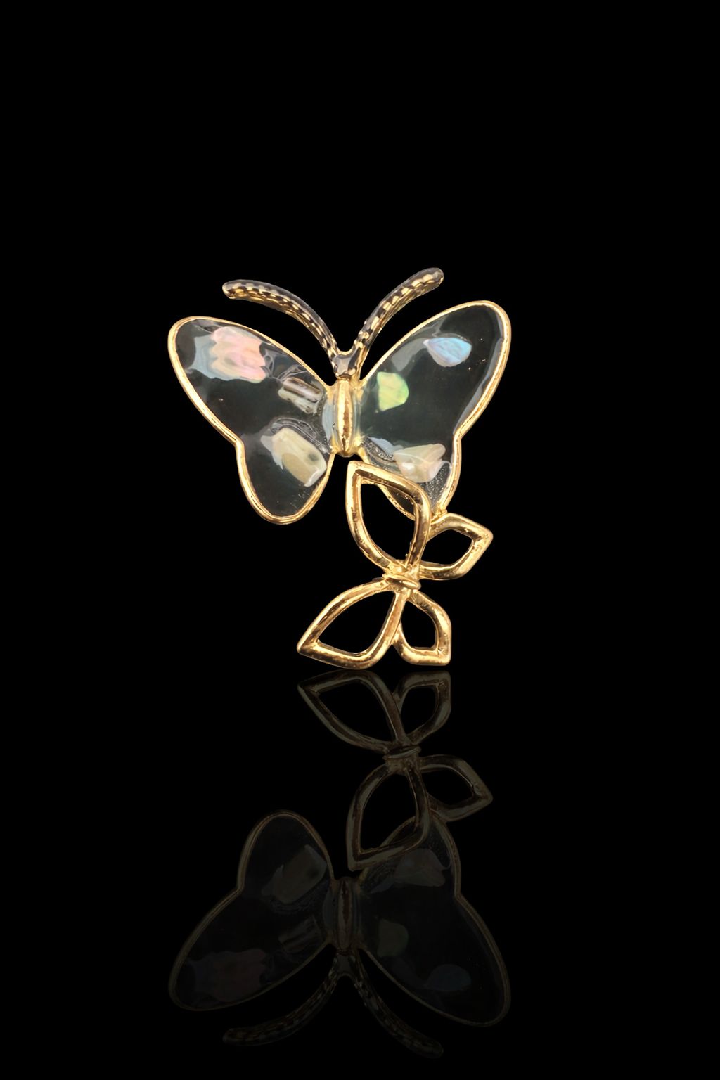 Crystal Veil Butterfly Brooch