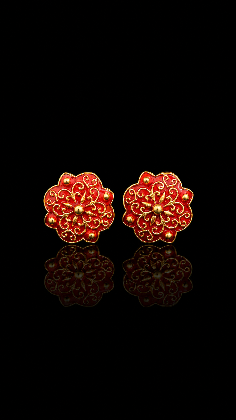Maharaja Vermilion Rosette Cufflinks