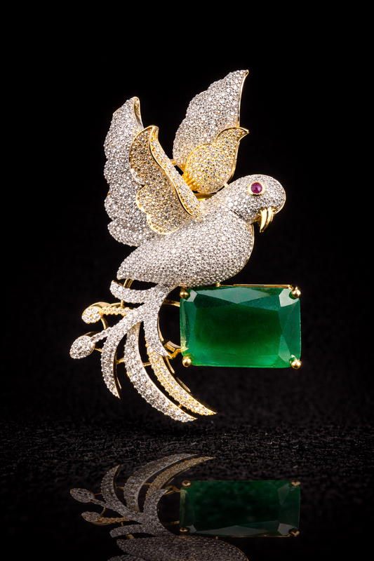 Royal Parrot Crest Brooch