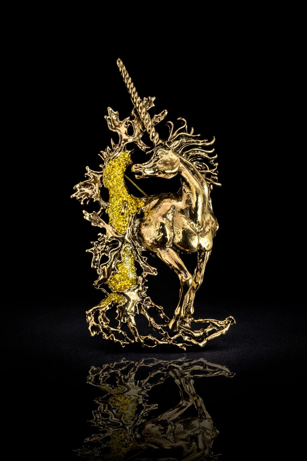 Golden Myth Unicorn Brooch