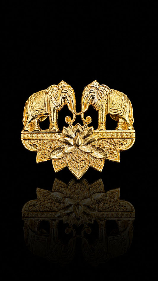Royal Elephant Lotus Heritage Brooch