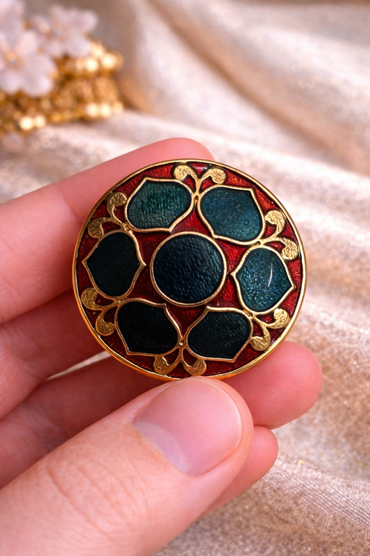 Regal Vine Enamel Bandhgala Button