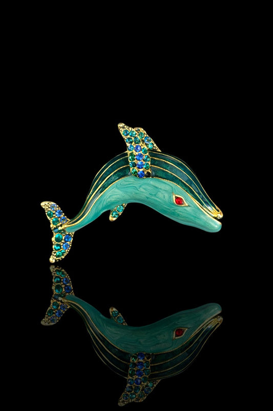 Ocean Glide Dolphin Brooch