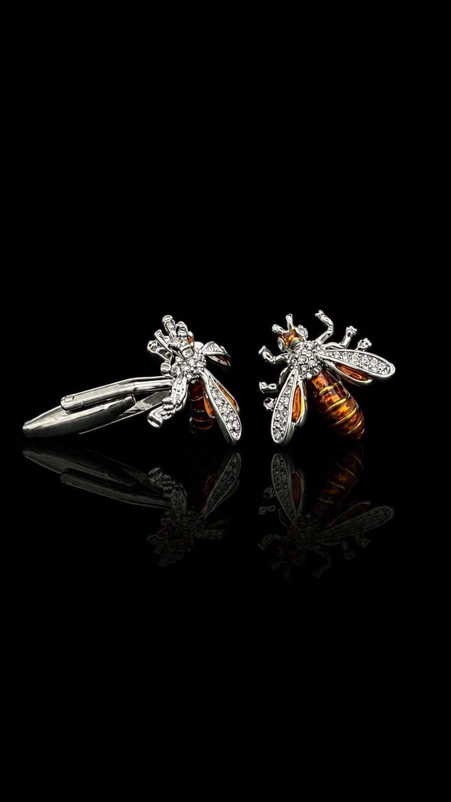 Amber Crystal Bee Cufflinks