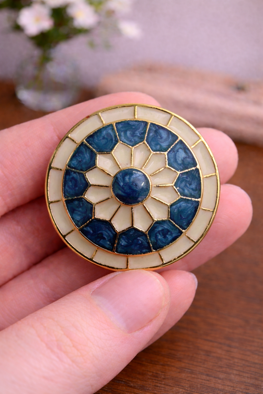 Azure Mosaic Classic Bandhgala Button