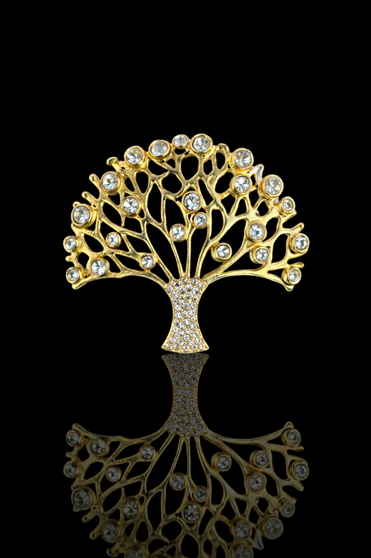 Crystal Tree of Life Brooch