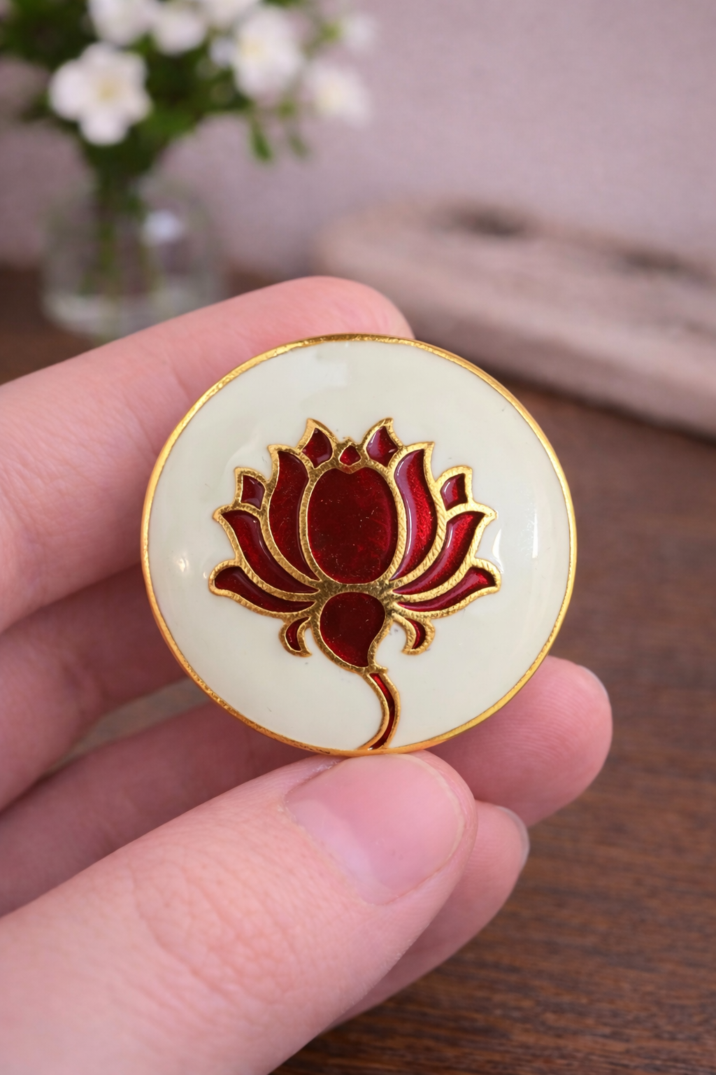 Lotus Emblem Bandhgala Button