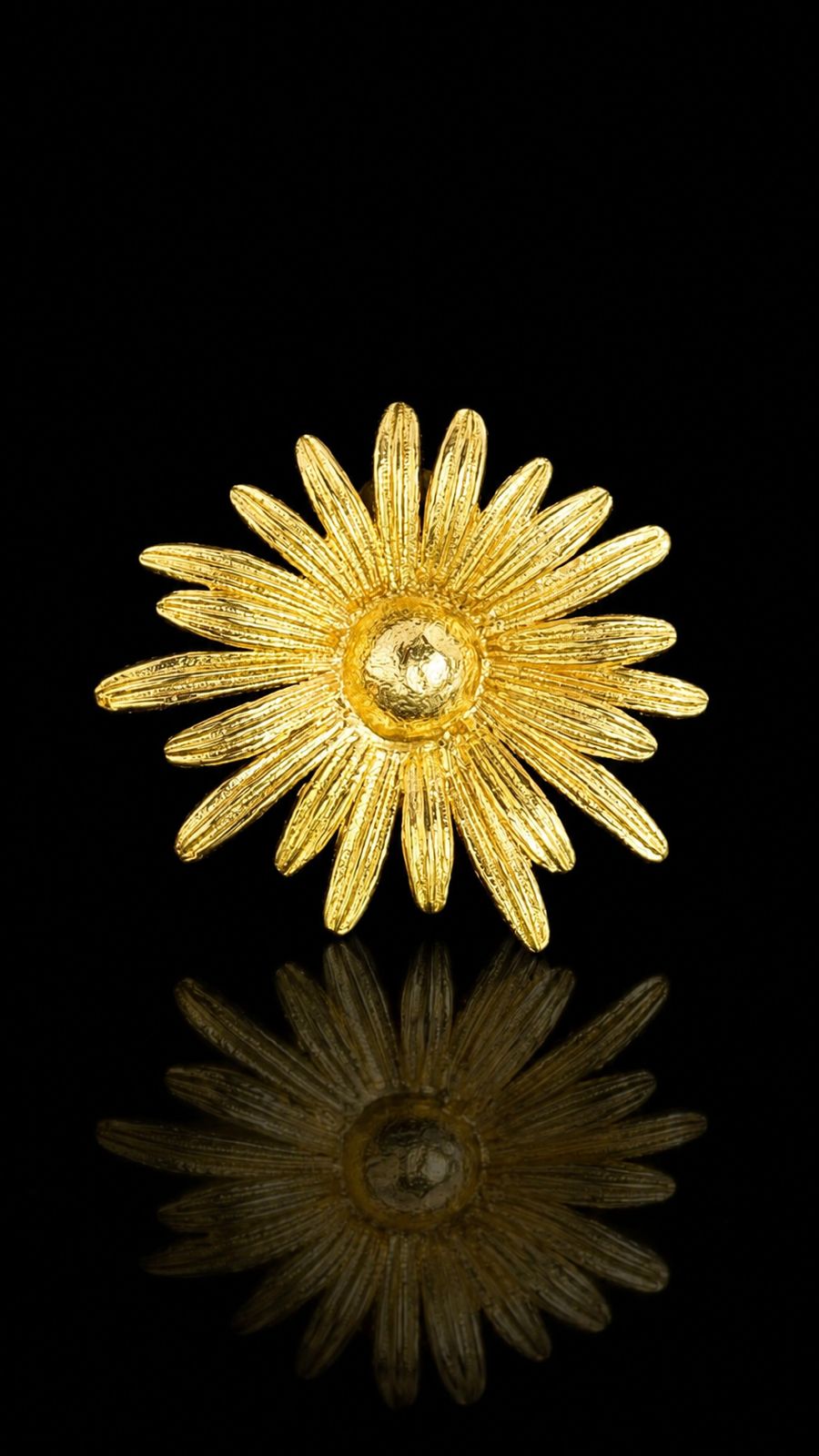 Golden Sunburst Daisy Lapel Pin