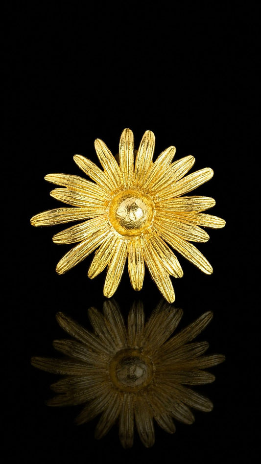 Golden Sunburst Daisy Lapel Pin