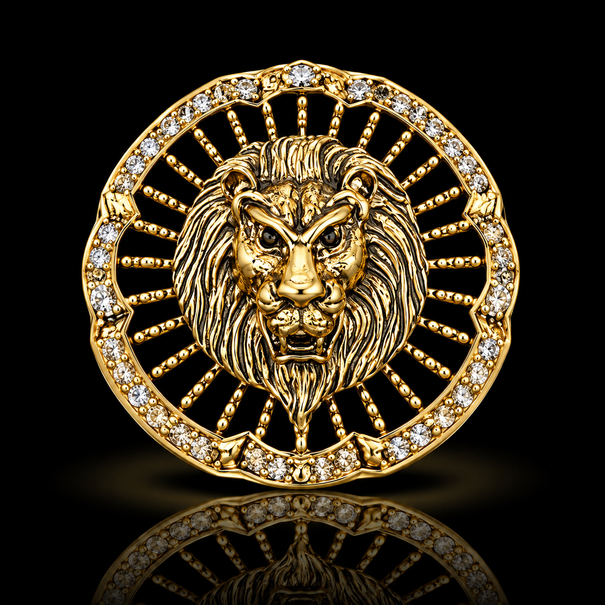 Regal Lion Crest Brooch