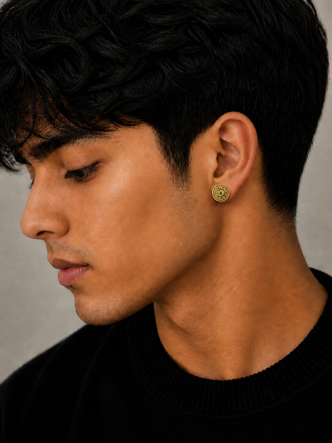 Regal Maze Round Stud Earrings