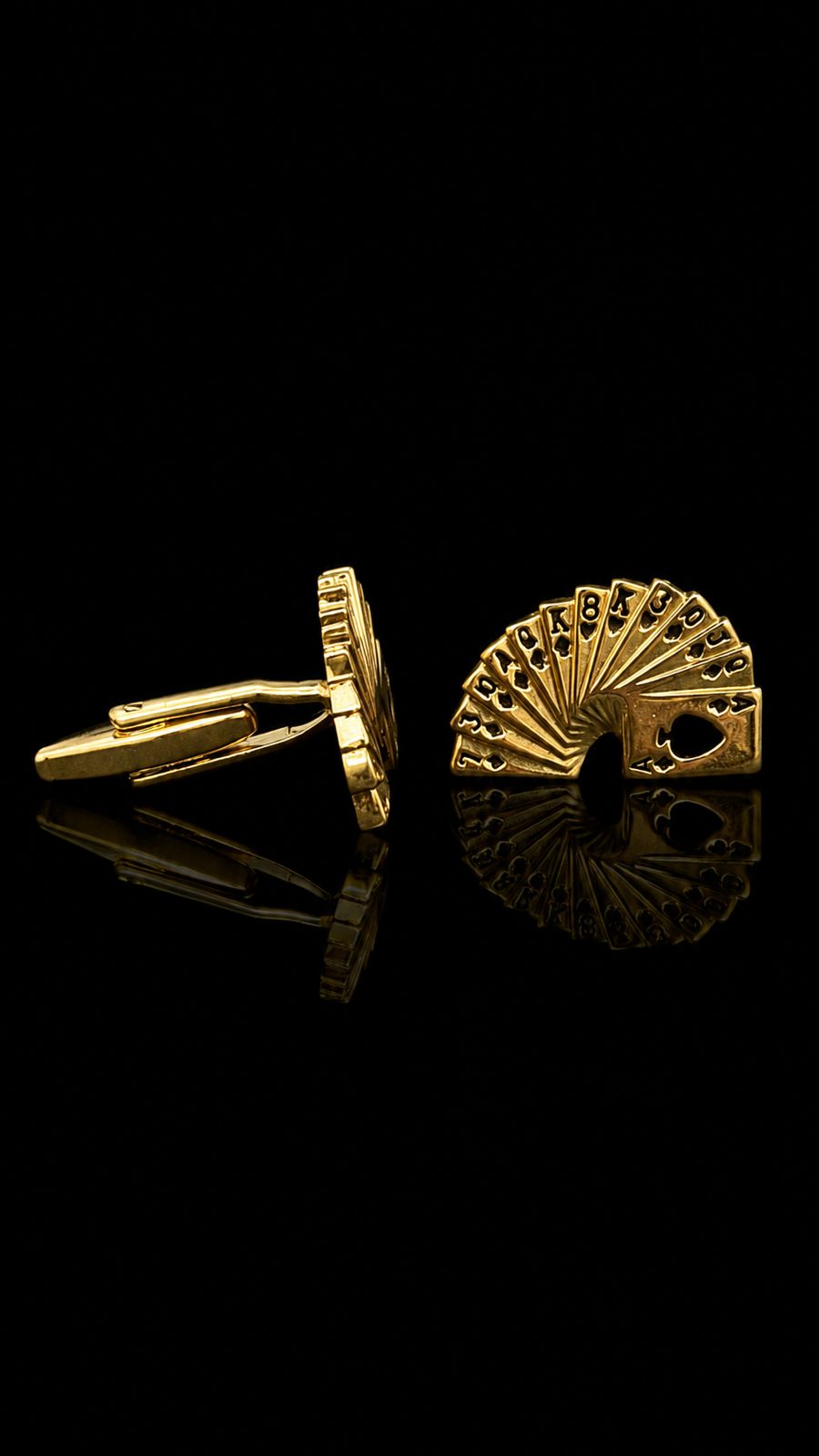 Royal Flush Gold Cufflinks