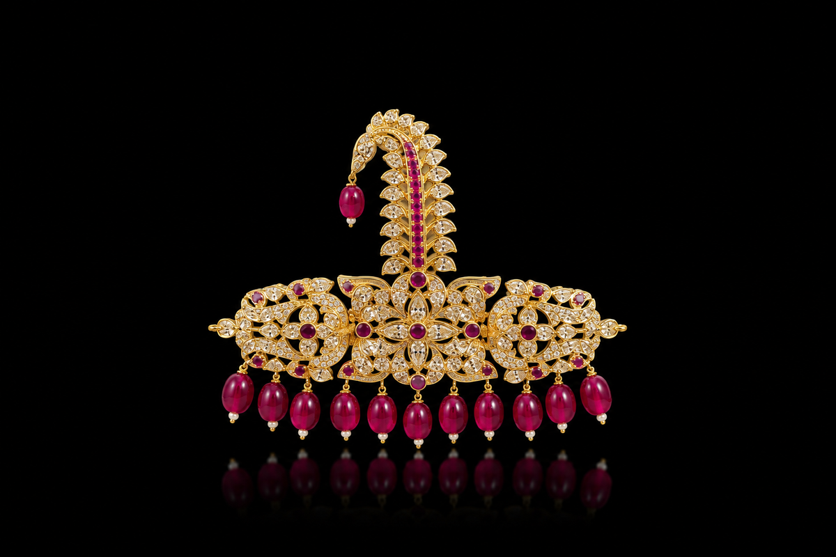 Royal Ruby Paisley kalingi Sarpech