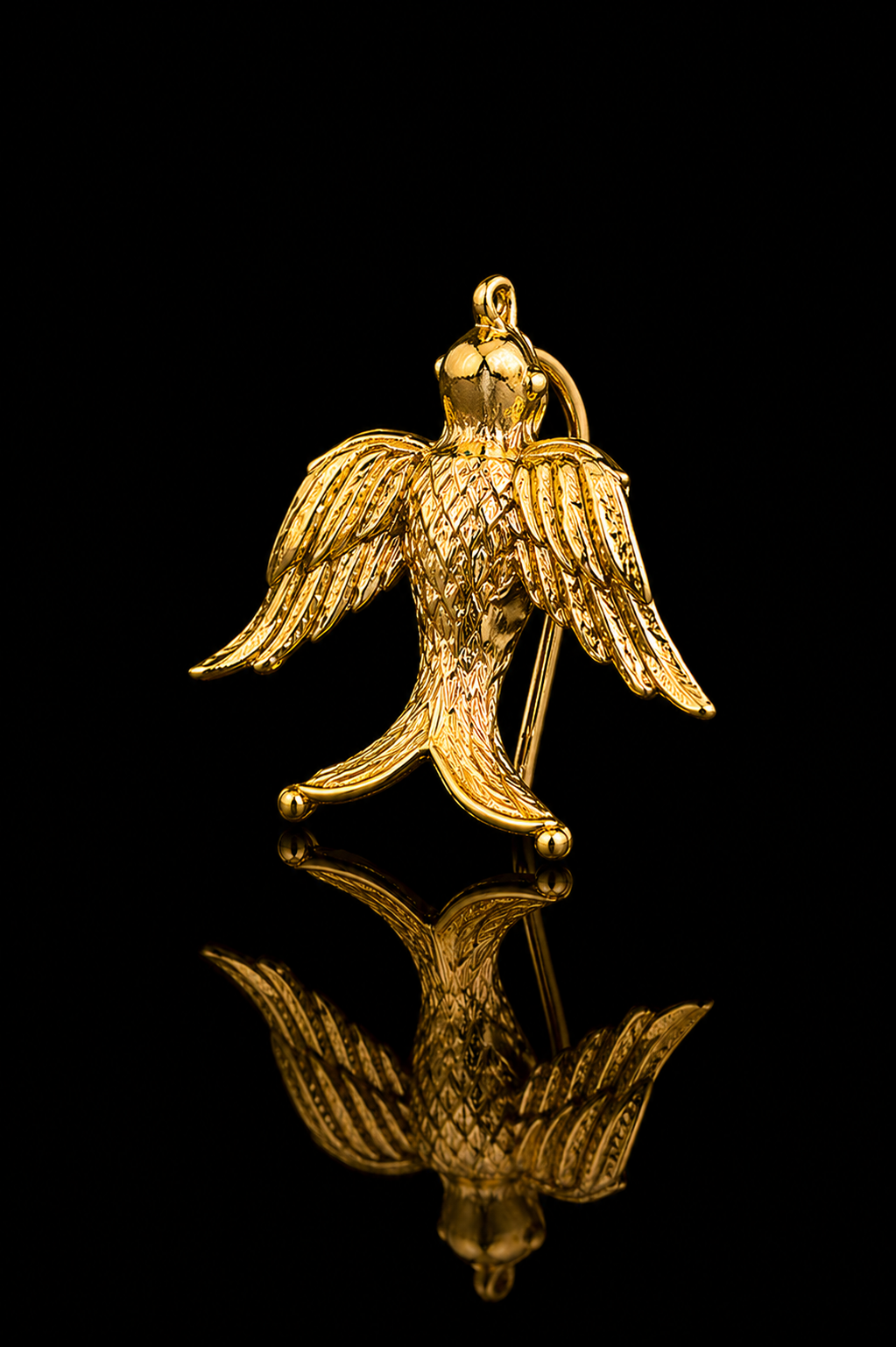 Golden Flying Bird Lapel Pin
