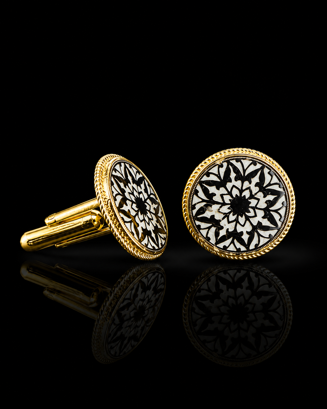 Tewa Art Floral Pattern Cufflinks