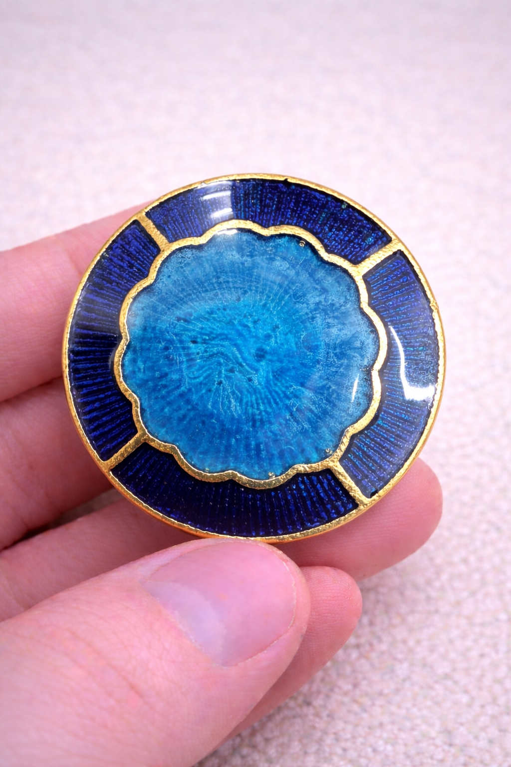 Royal Sapphire Bloom Bandhgala Button