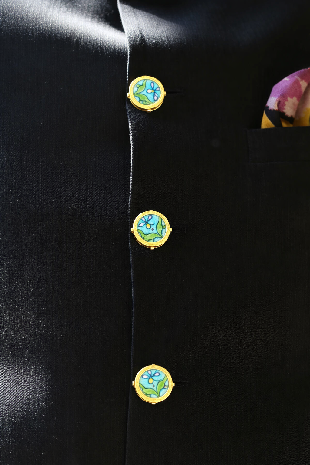 Neel Kamal Blue Pottery Bandhgala Button