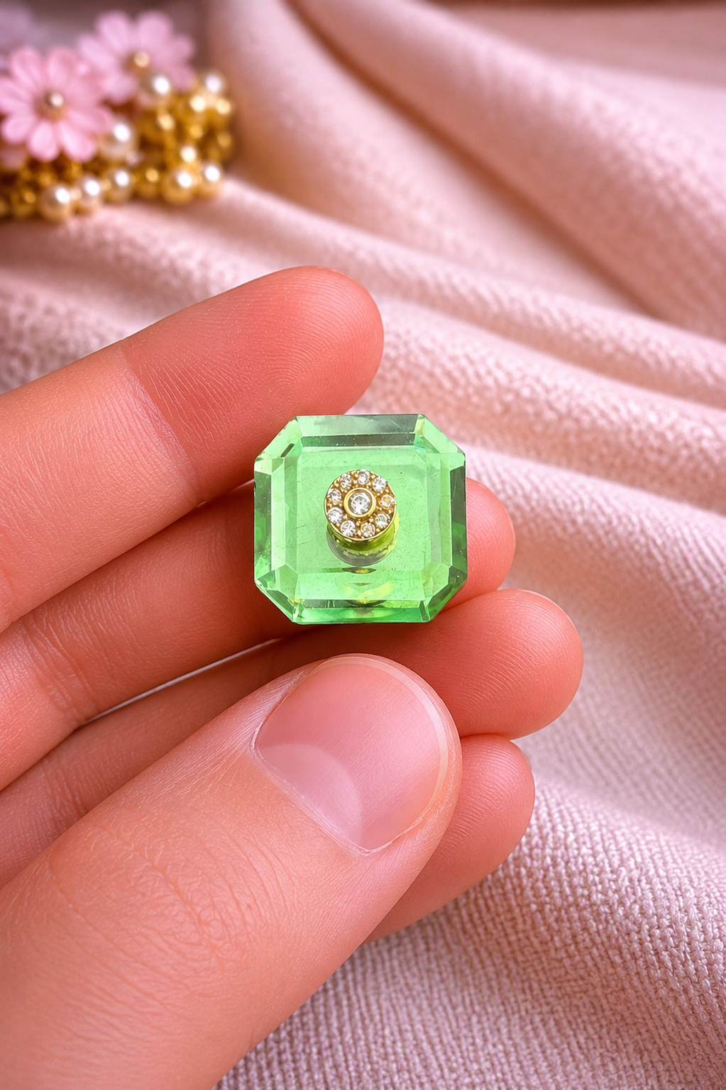 Royale Crystal Square Bandhgala Button
