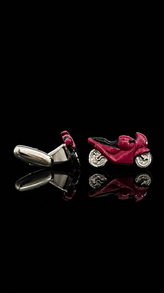 Red Sports Bike Cufflinks