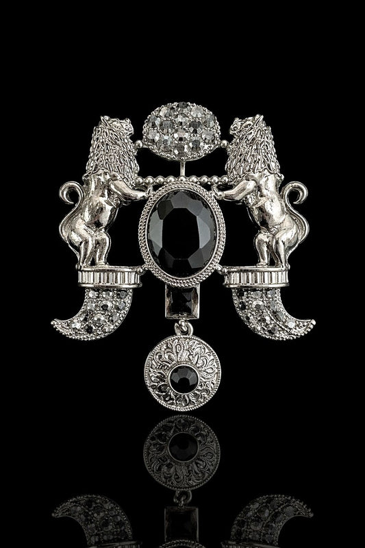 Royal Crest Lion Brooch