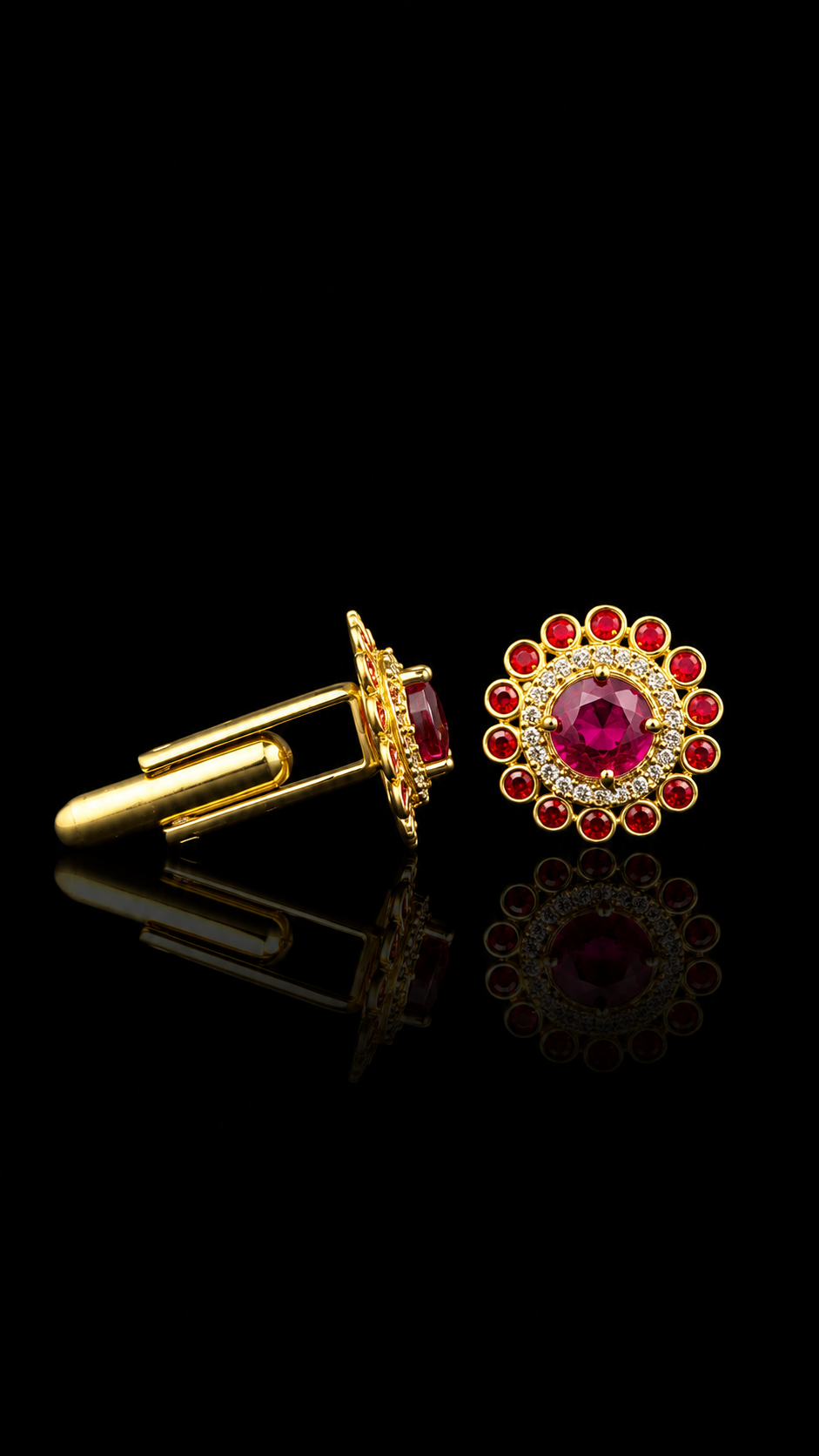 Royal Ruby Halo Cufflinks