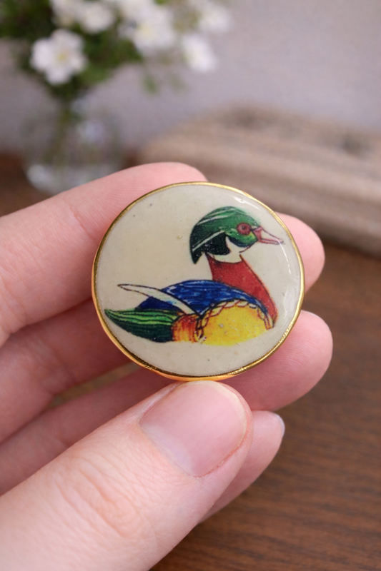 Rajwada Bird - Hand-Painted Bandhgala Button