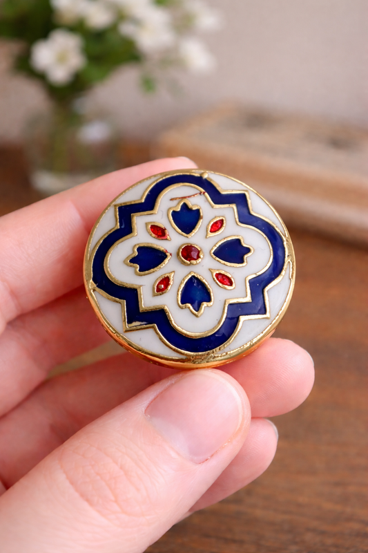 Royal Meenakari Stripe Bandhgala Button