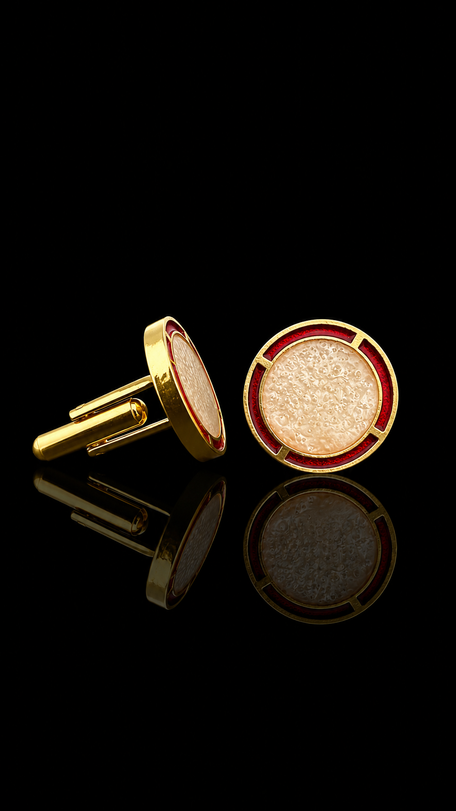 Royal Ivory & Red Brass Cufflinks