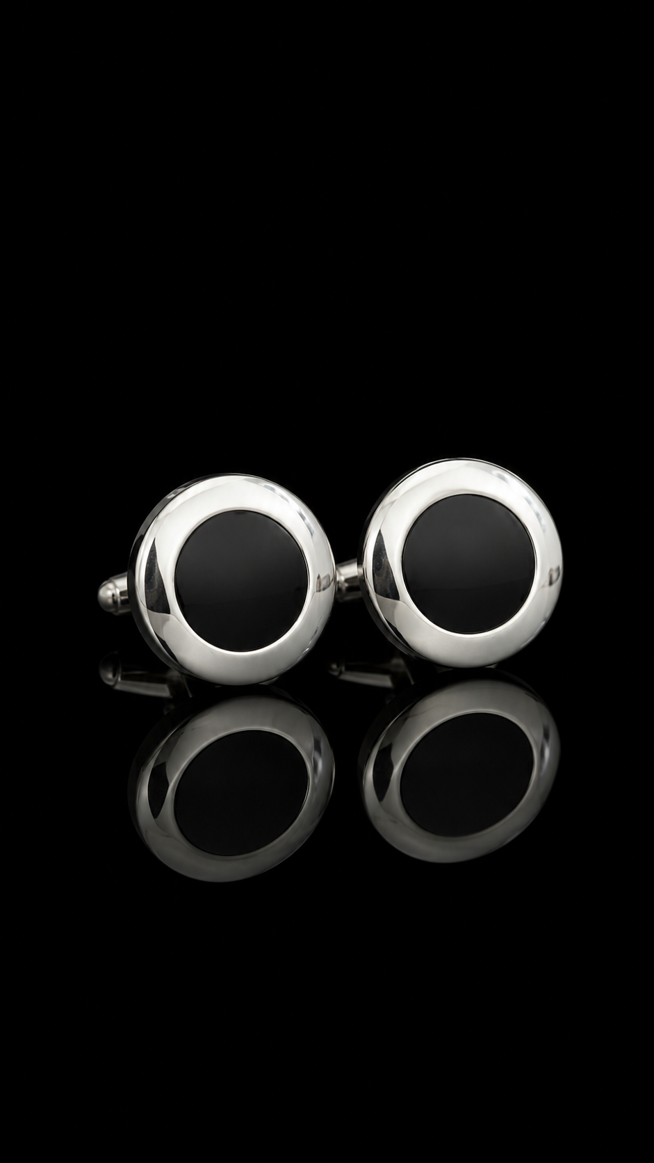 Midnight Eclipse Silver Cufflinks