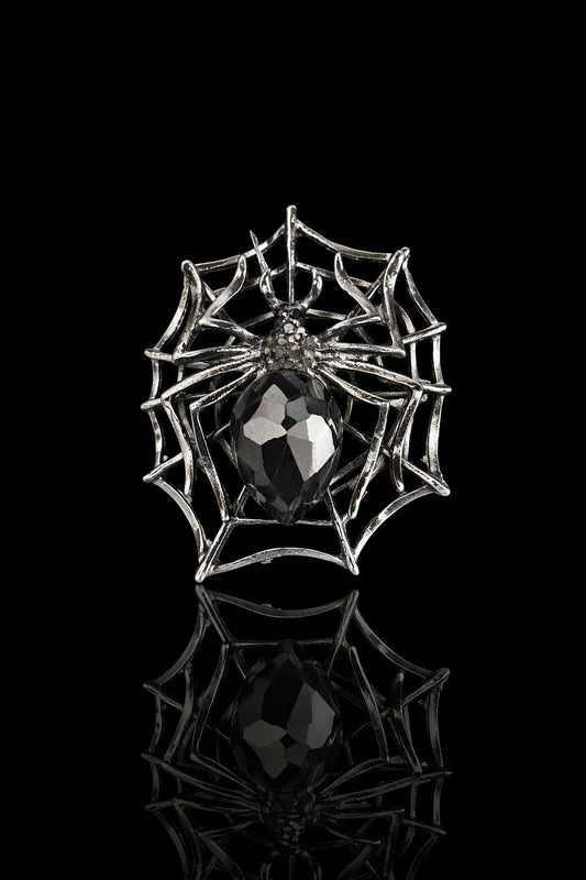 Midnight Web Spider Brooch