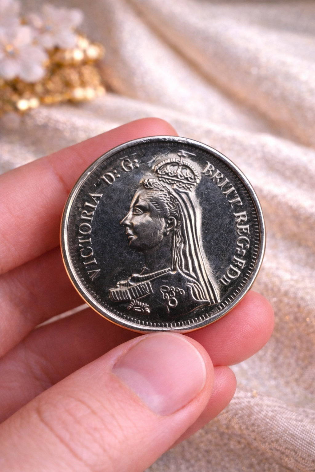 Victorian Crest Antique Bandhgala Button