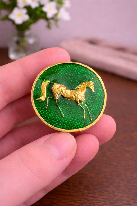 Enamel Stallion Button