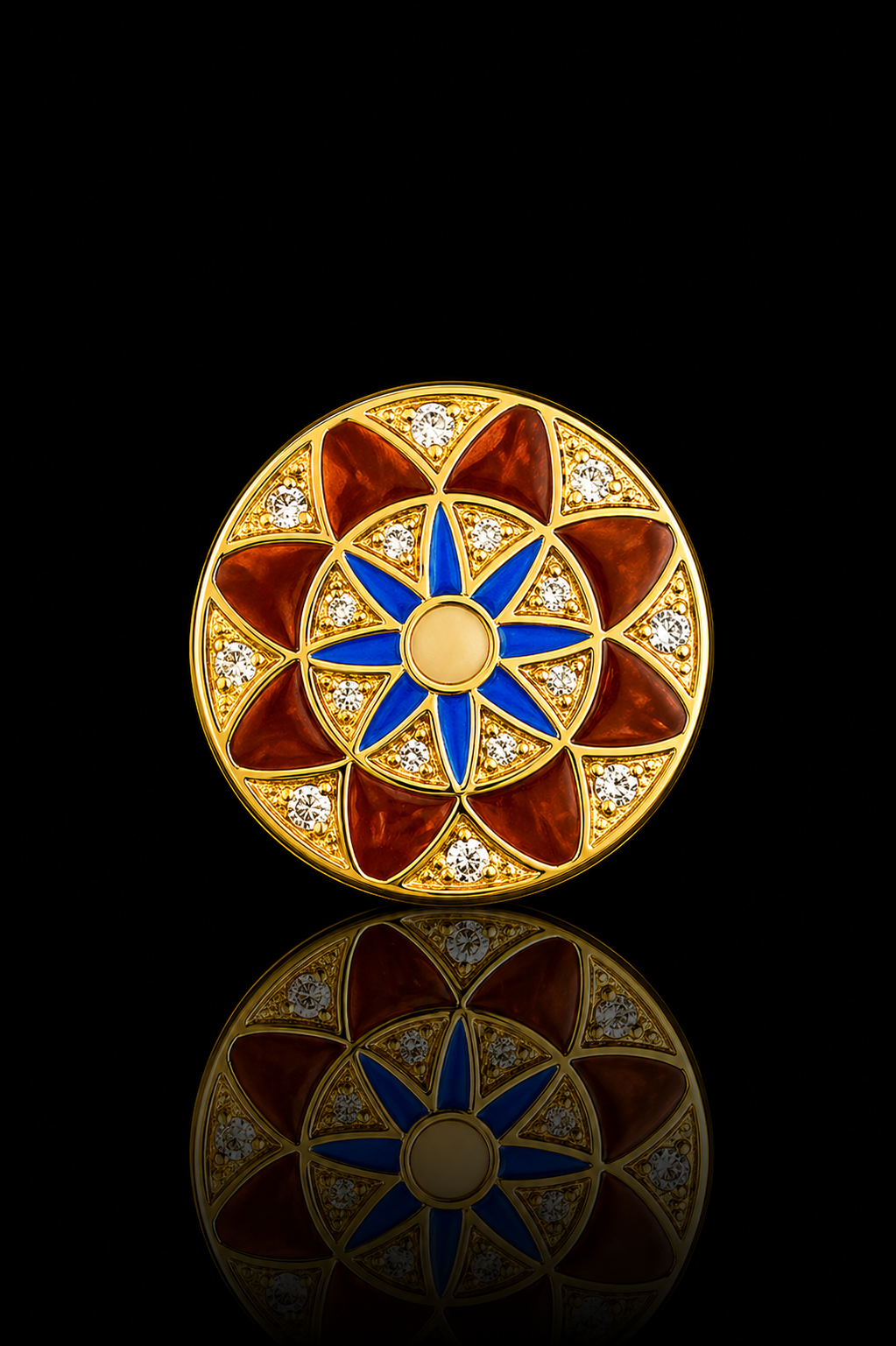 Royal Sapphire Heritage Round Brooch Pin