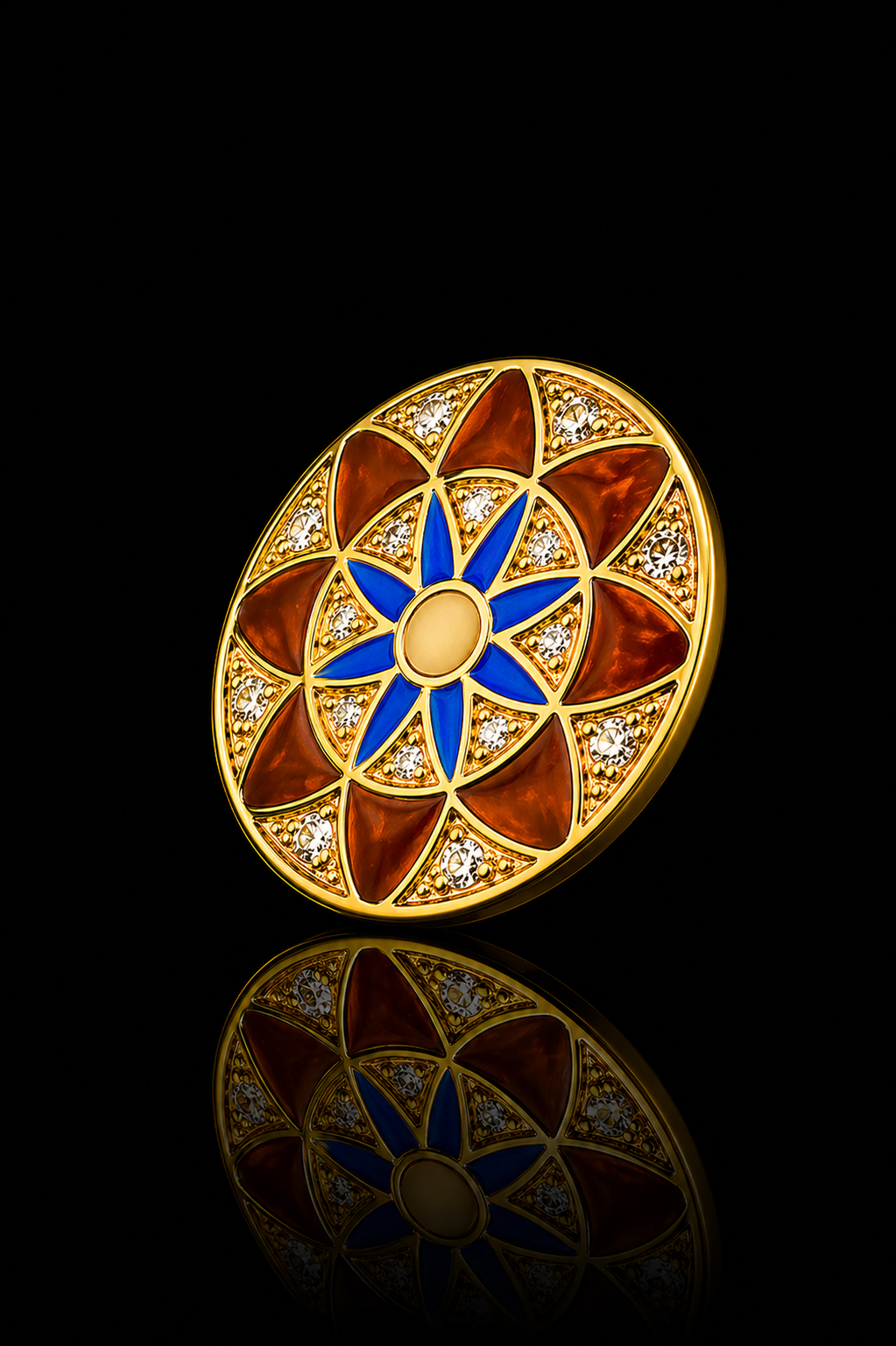 Royal Sapphire Heritage Round Brooch Pin