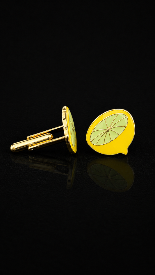Zesty Lemon Slice Cufflinks