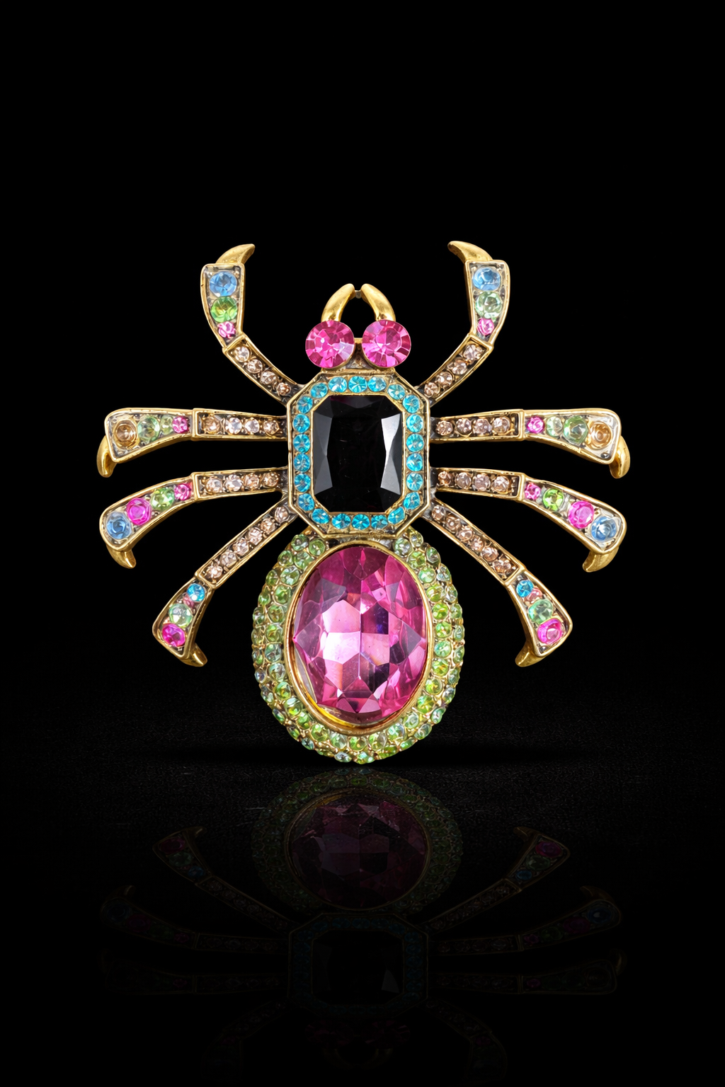 Jeweled Arachnid Statement Brooch