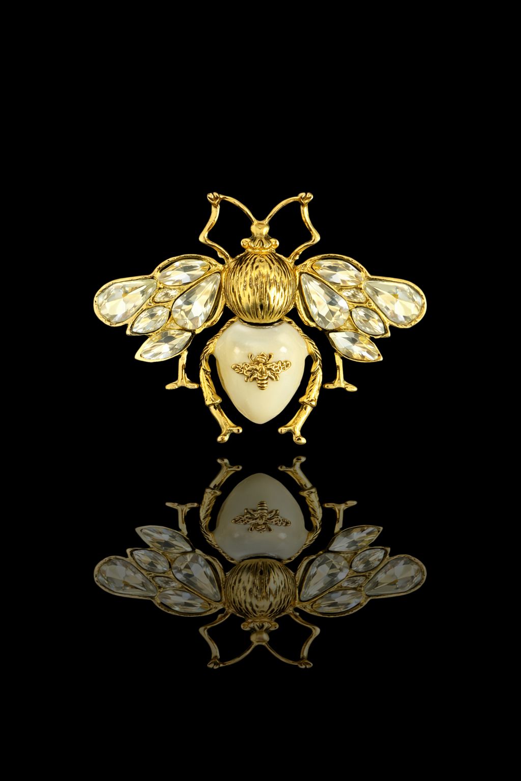 Midnight Crystal Bee Brooch