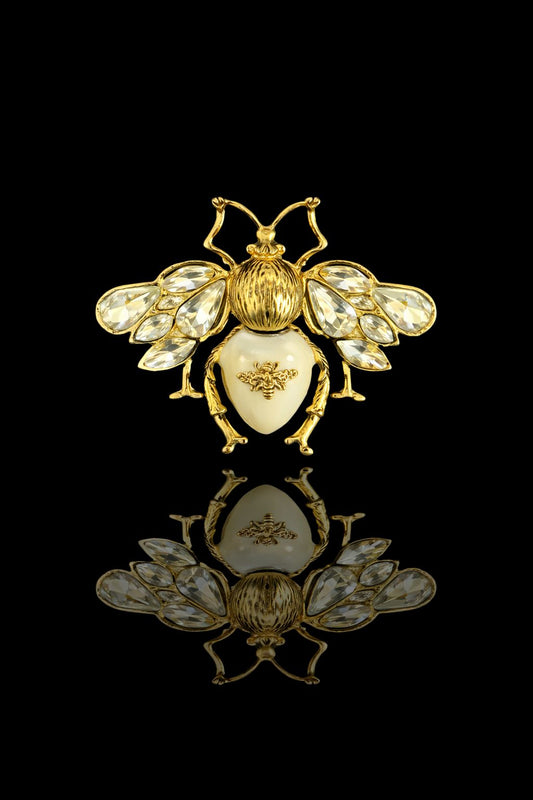 Midnight Crystal Bee Brooch