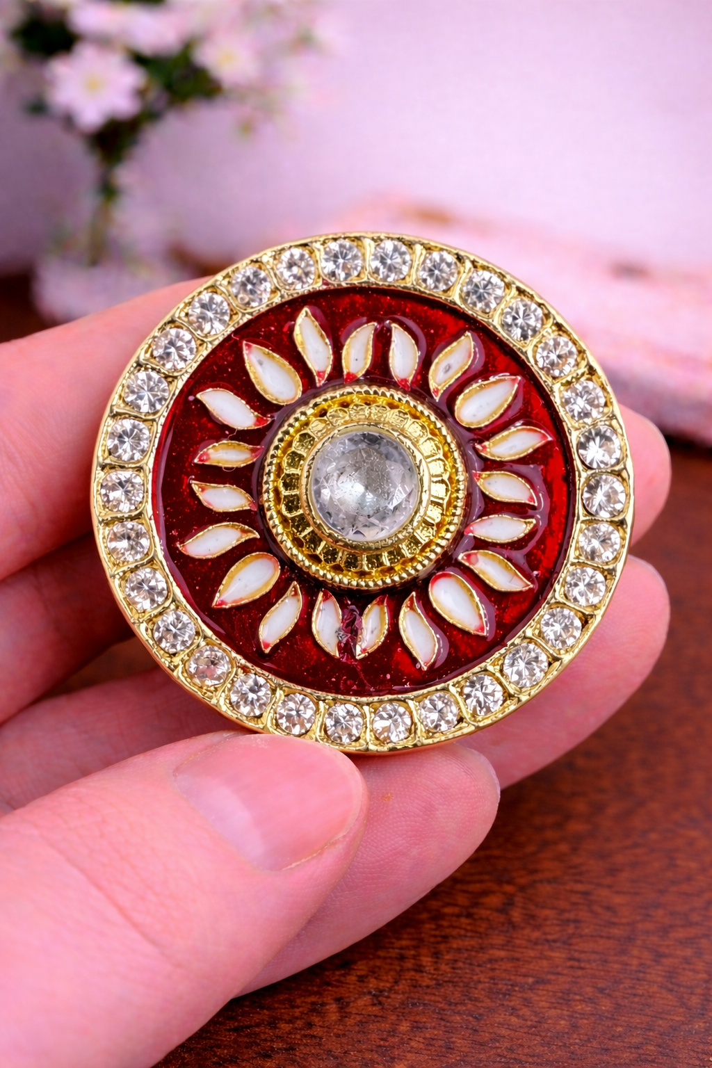 Surya Red Royale Bandhgala Button Set