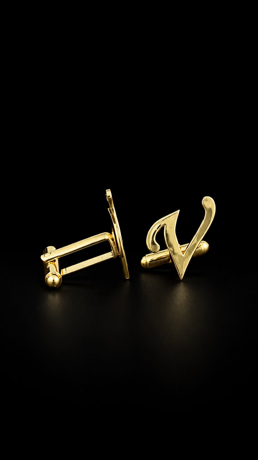 Rajputana Initial "V" Gold Cufflinks