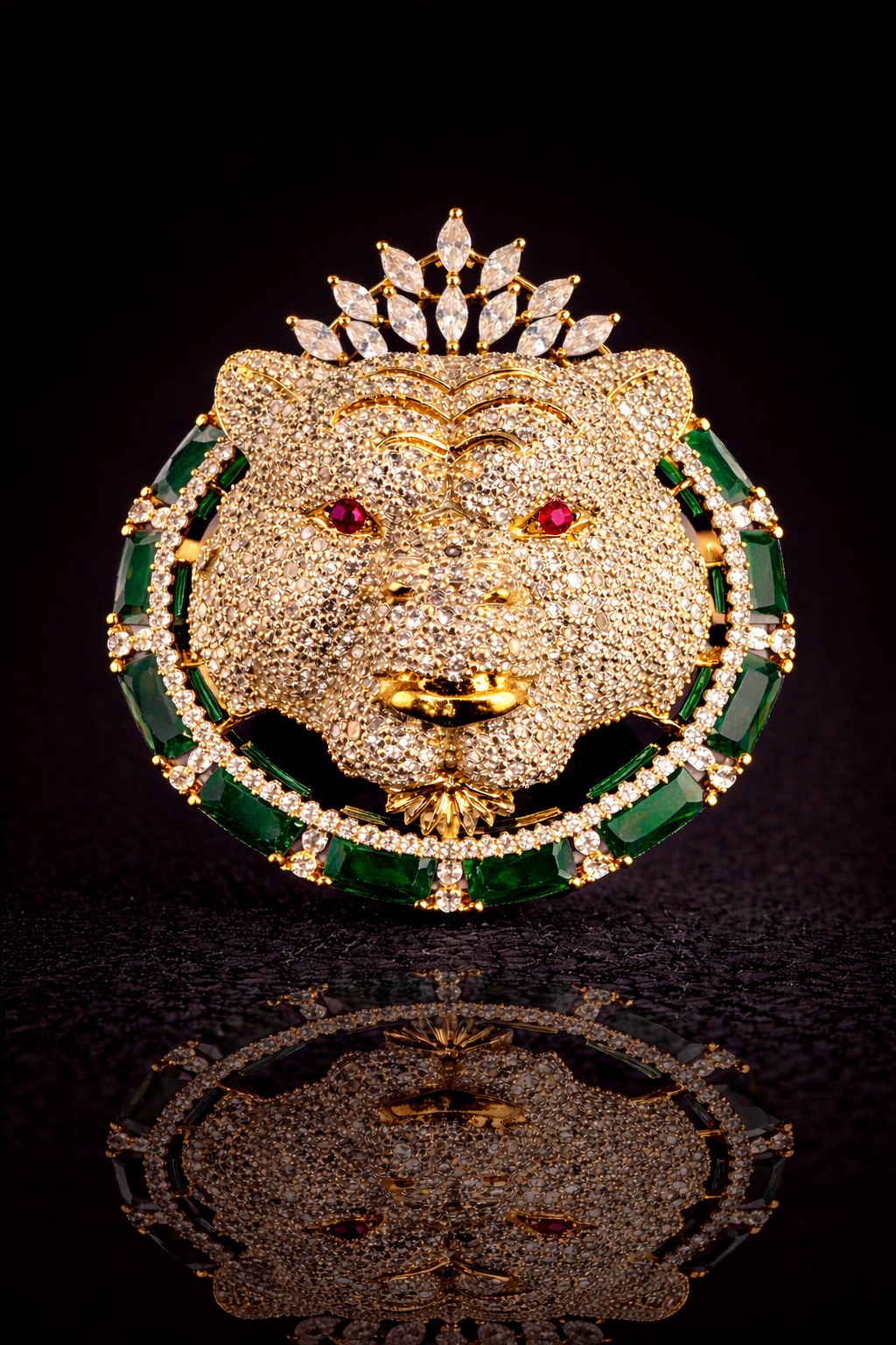 Royal Tiger Crest Magnet Brooch