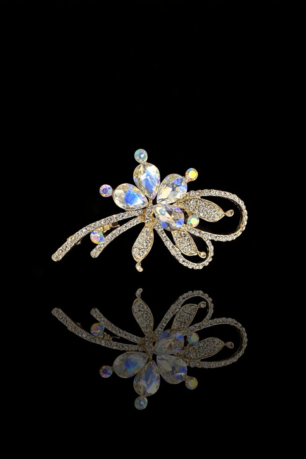 Crystal Bloom Butterfly Brooch