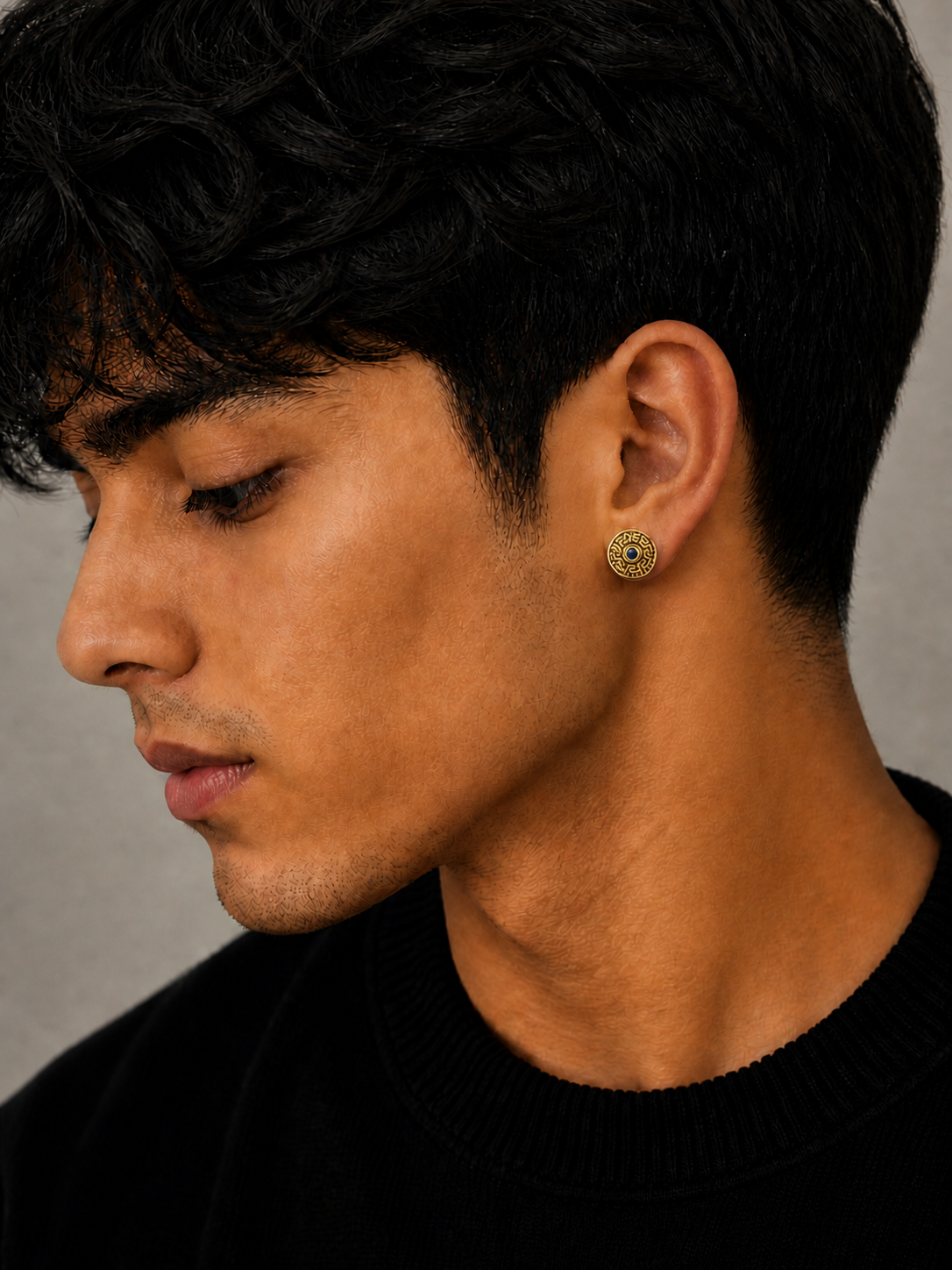 Regal Maze Round Stud Earrings