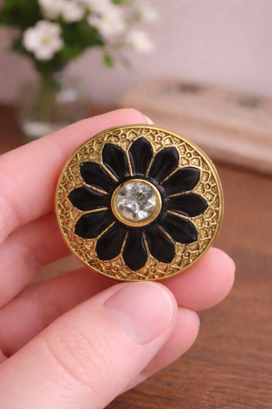 Midnight Sunburst Bandhgala Button