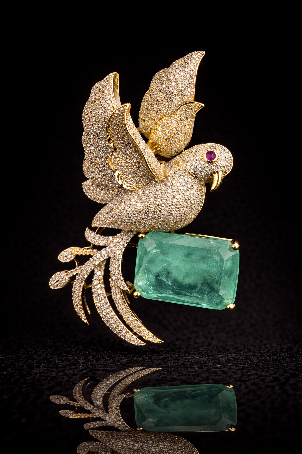 Royal Parrot Crest Brooch
