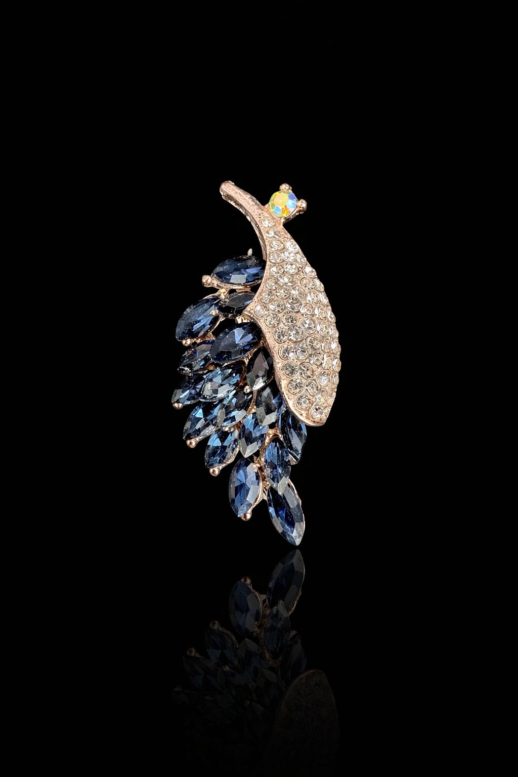 Midnight Feather Brooch