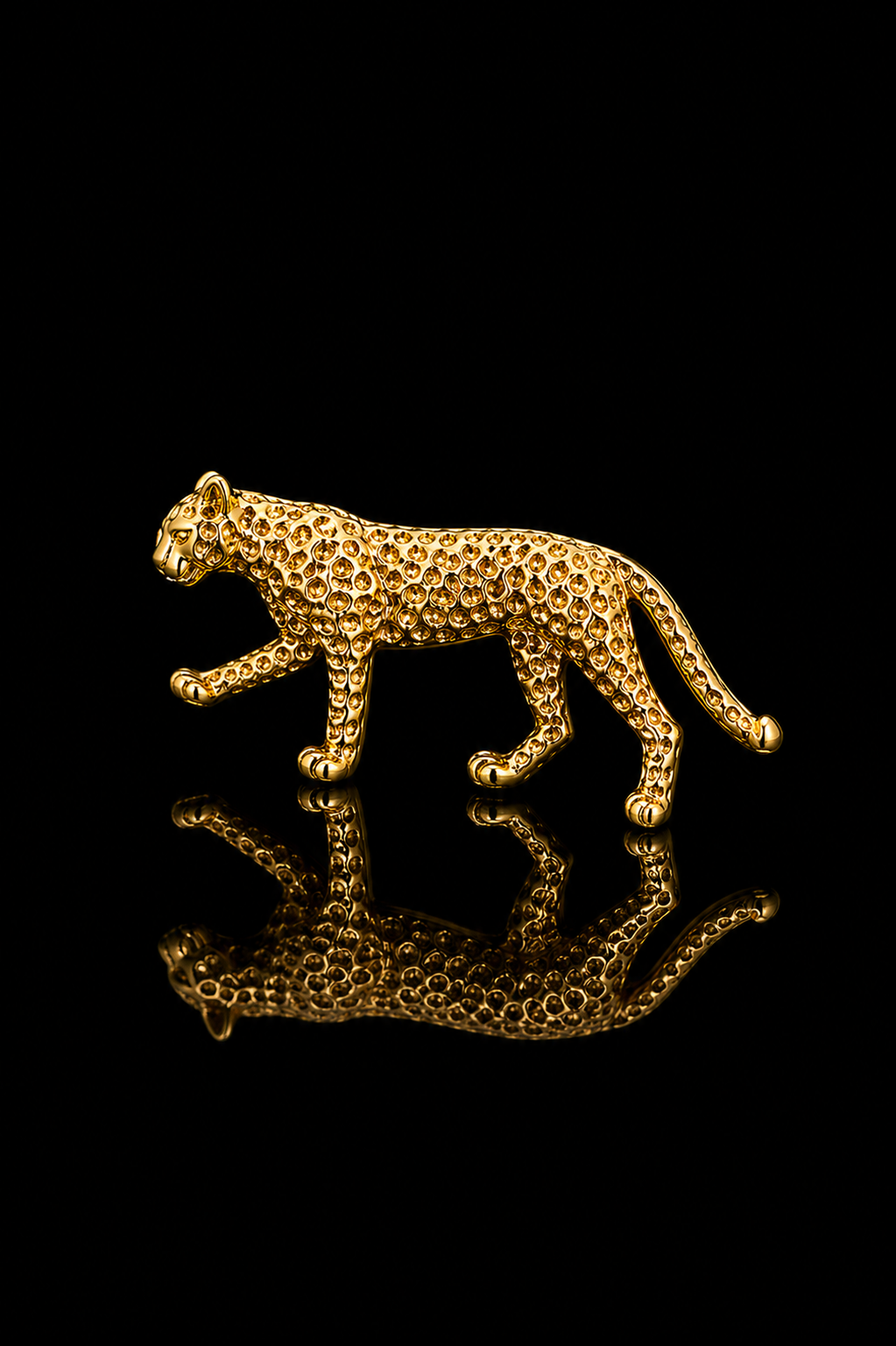 Golden Panther Lapel Pin